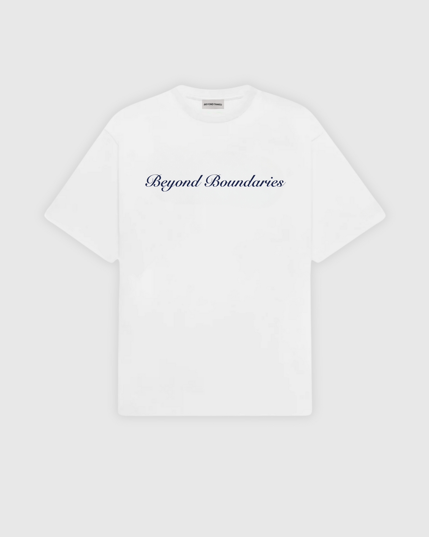 "BEYOND BOUNDARIES"- white oversized tee