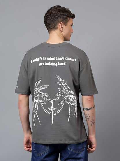 CHAINED RAGE -  Grey oversized tee