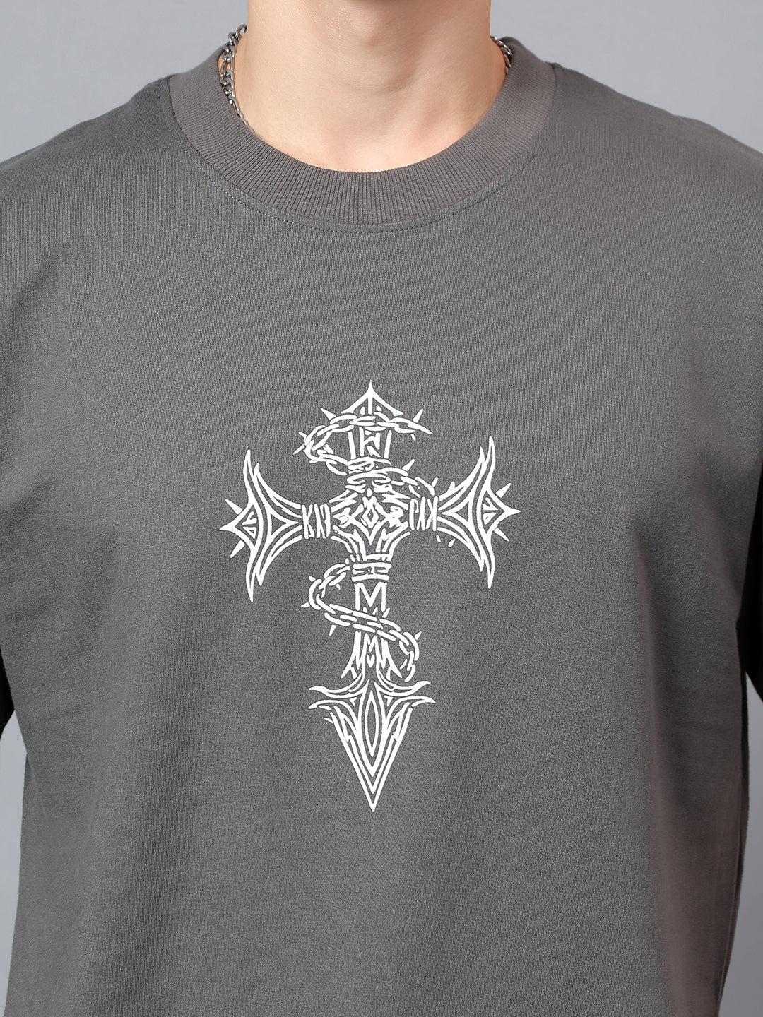 CHAINED RAGE -  Grey oversized tee