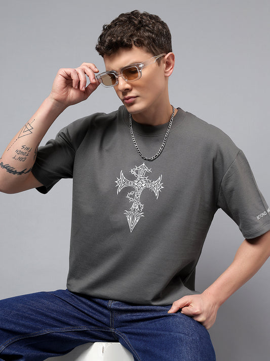 CHAINED RAGE -  Grey oversized tee