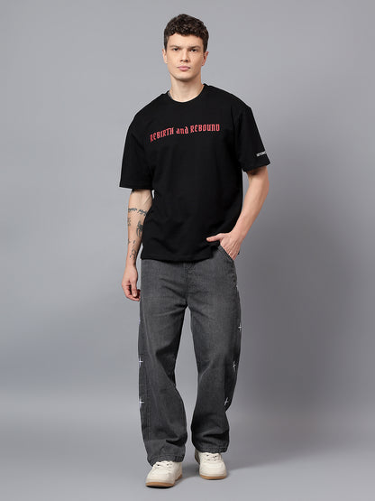 REBIRTH & REBOUND - black oversized tee