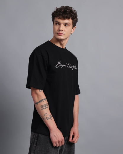 “BEYOND THE FUTURE”-black oversized tee
