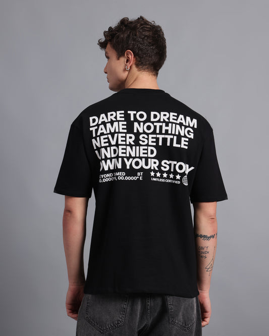 "STATEMENT TEE "- black oversized tee