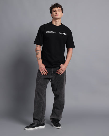 "STATEMENT TEE "- black oversized tee