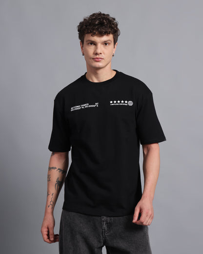 "STATEMENT TEE "- black oversized tee