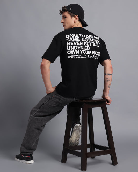 "STATEMENT TEE "- black oversized tee