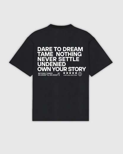 "STATEMENT TEE "- black oversized tee