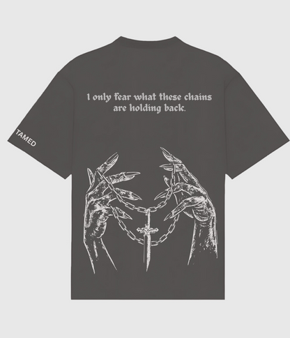 CHAINED RAGE -  Grey oversized tee